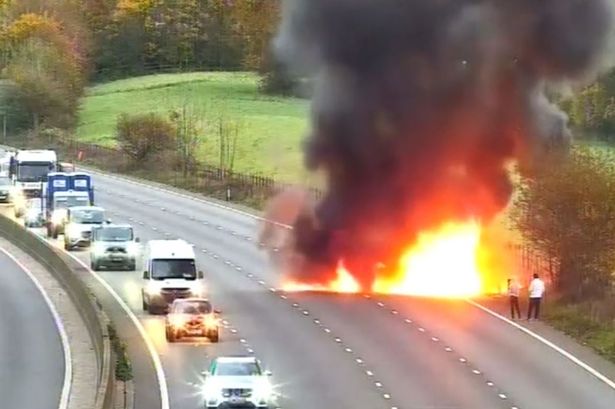 Live M25 traffic updates after van fire shuts motorway near Sevenoaks