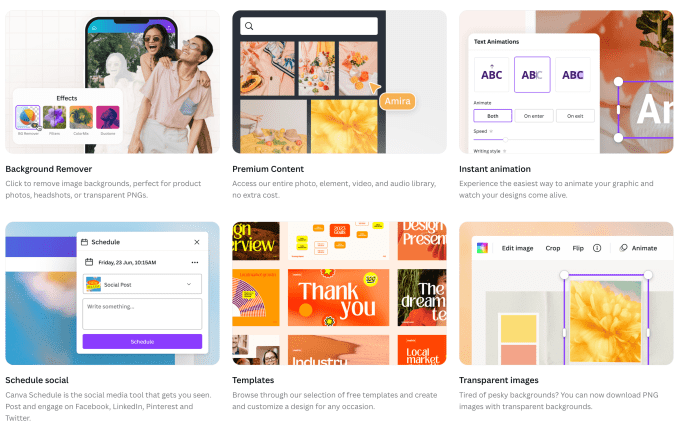 screenshot of Canva's AI "magic" tools