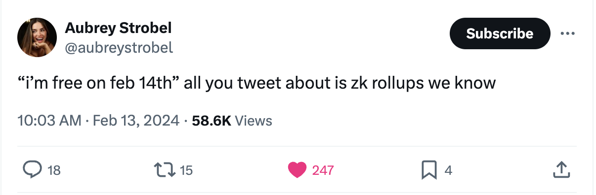 A screenshot of a post on X by Aubrey Strobel