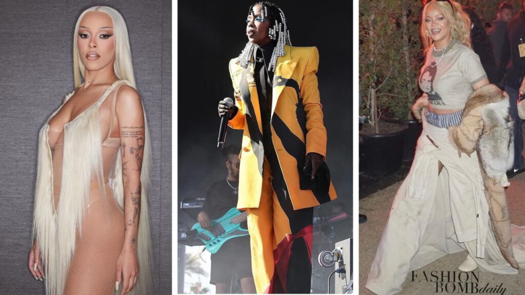 Doja Cat Makes History in a Charlie Le Mindu Wig Costume, Lauryn Hill Performs in Yellow Balmain Suit, and Rihanna Rocks a Nude Dsquared2 Skirt – Fashion Bomb Daily