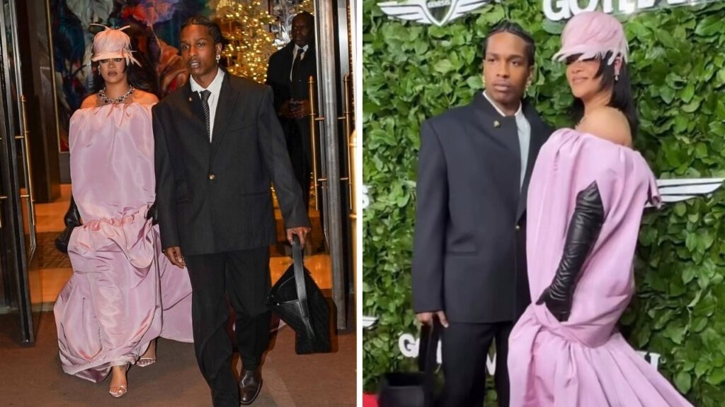 Fashion Bomb Couple: A$AP Rocky & Rihanna Step out to the Gotham Awards in a Black Chanel Suit and a Pink Off-the-Shoulder Balenciaga Gown