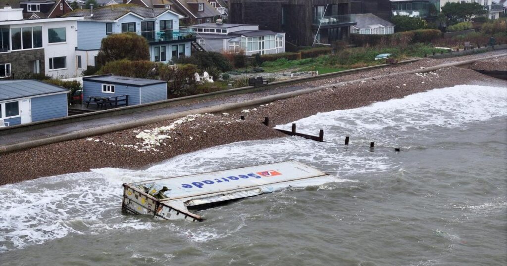 In pictures: Shipping containers wash up on Selsey beach