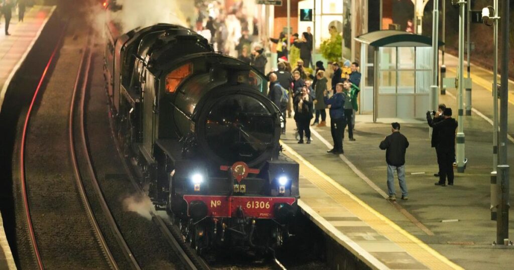 Christmas market steam locomotives pass through Sussex