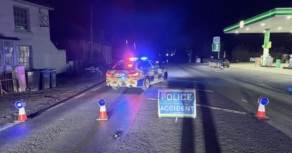 Updates as A-road closed due to accident