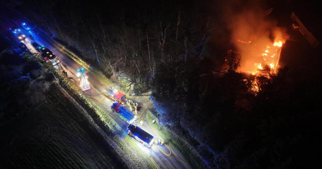 West Sussex firefighters work through the night to tackle fire