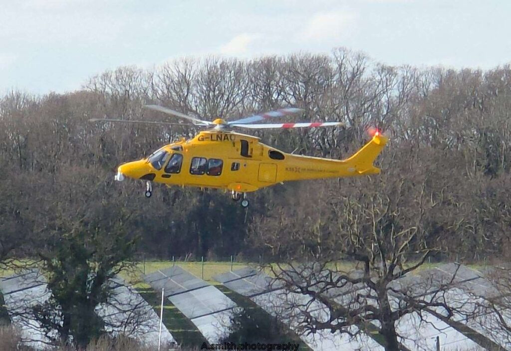 Air ambulance lands next to caravan park near Herne Bay