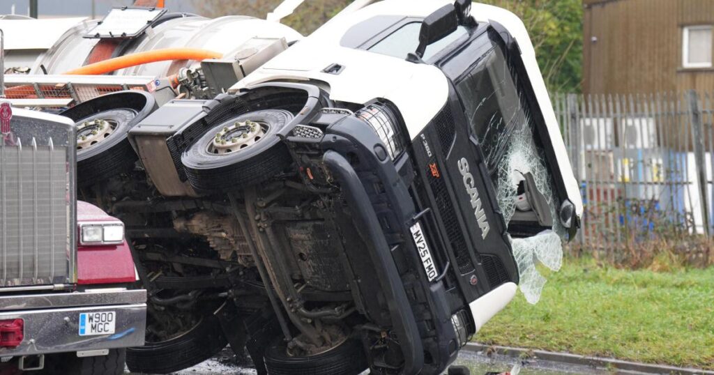 Police investigating after tanker overturns