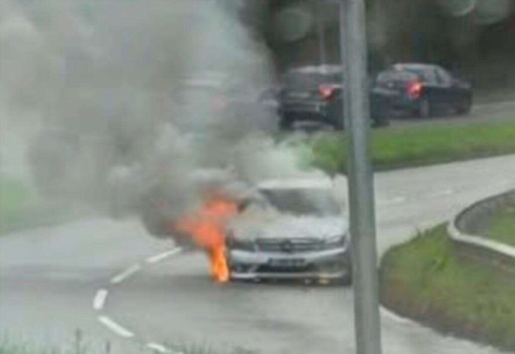 Crews called to car fire near Walderslade Woods in Chatham