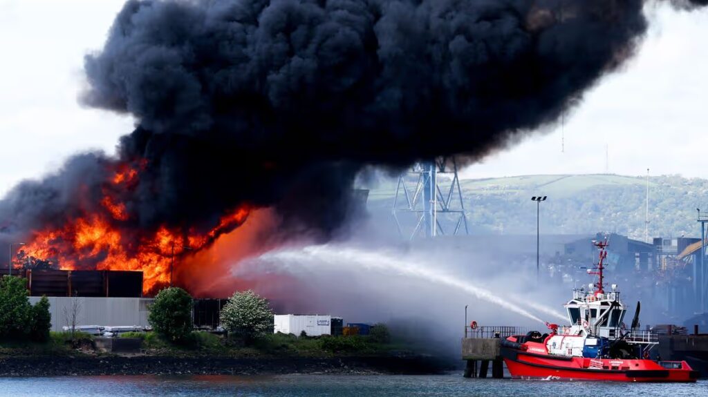 60 firefighters battle blaze at recycling centre at Belfast docks: LIVE updates