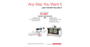 BERNINA Offers Limited-Time B 880 PLUS Bundle with $7,999 in Savings