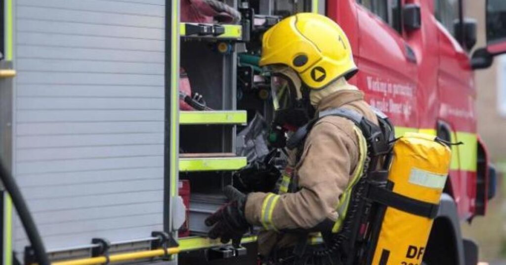Search launched after people seen fleeing suspected deliberate fire