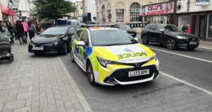 City centre road blocked by police as man wrestled to the ground
