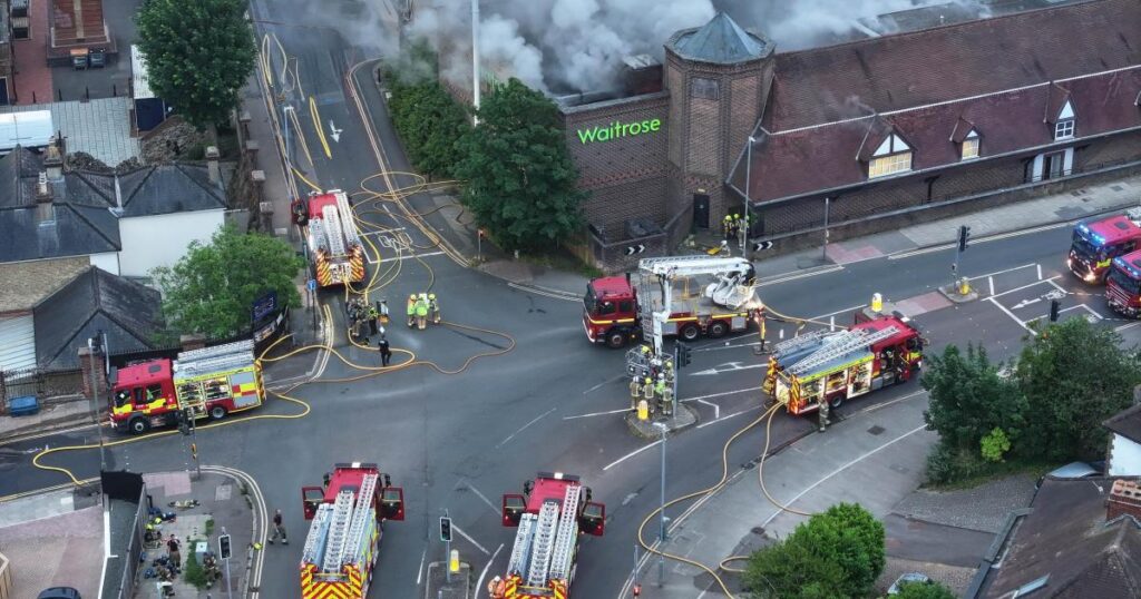Dramatic images show fire at Waitrose supermarket in Hove