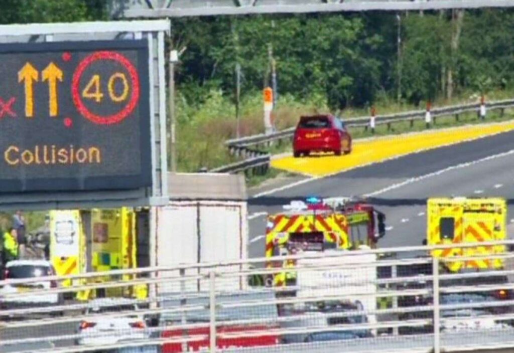 Drivers faced delays on M20 near West Malling after car overturns in crash