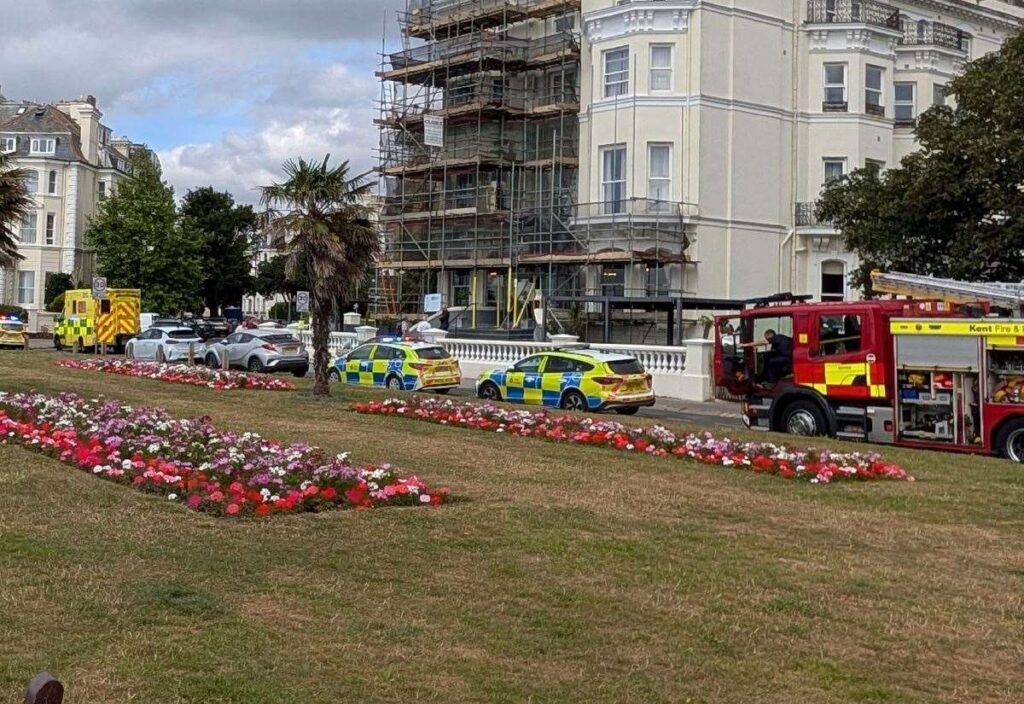 Emergency services called to The Leas in Folkestone as path taped off by police